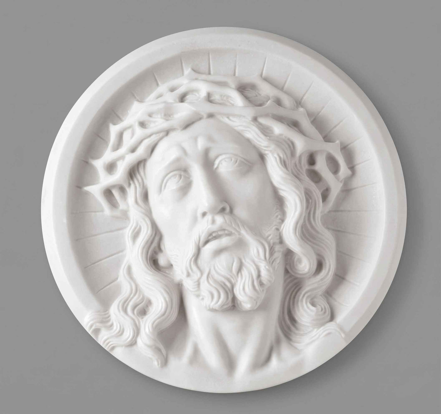 Medallón de Cristo en Marmolina para Lápidas 10, 14 y 21 cm