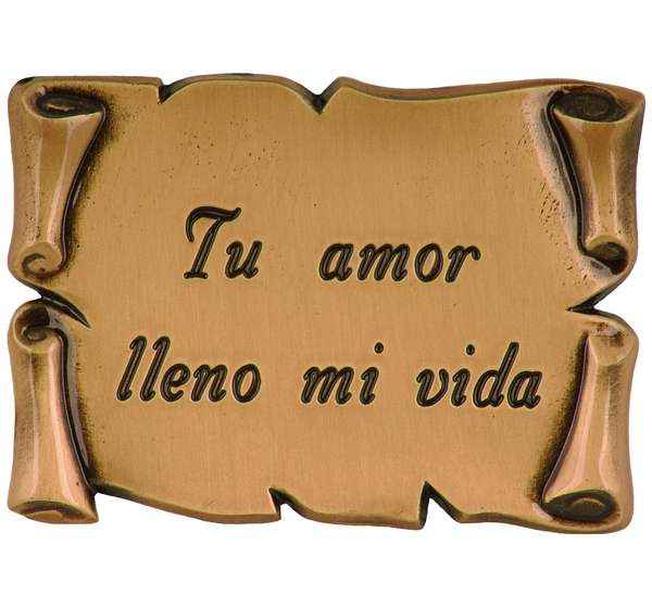 Pergamino Pequeño de Bronce para Lápidas 7×5 cm