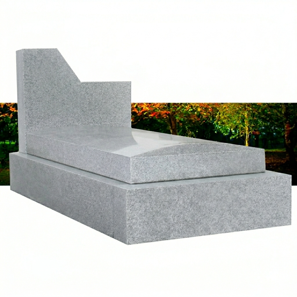 Lápida Modelo Tipo L en Granito Gris Quintana de 20 cm. | Ref. LA 130 Madrid