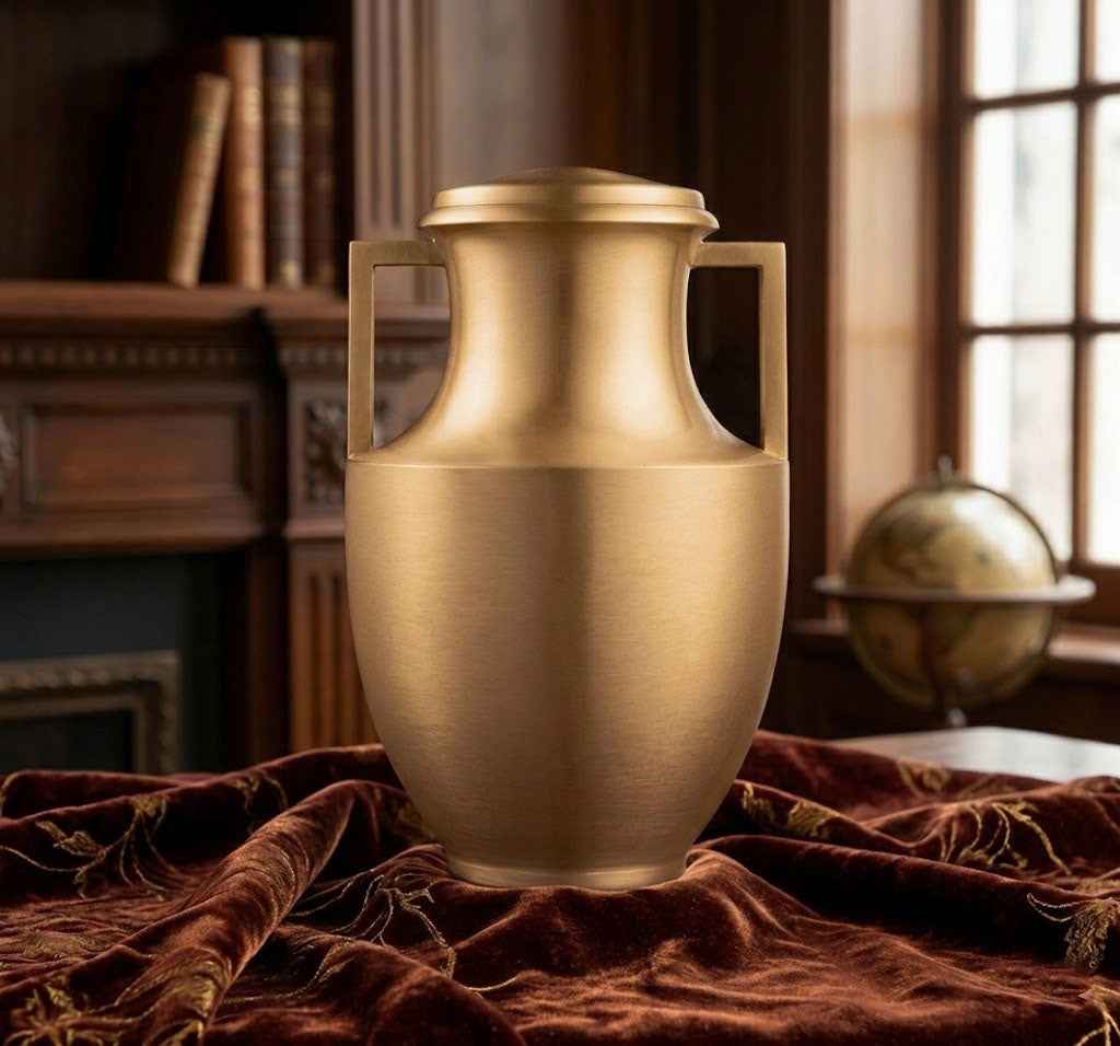 Urna Premium Clásica para Cenizas en Bronce Tipo Ánfora