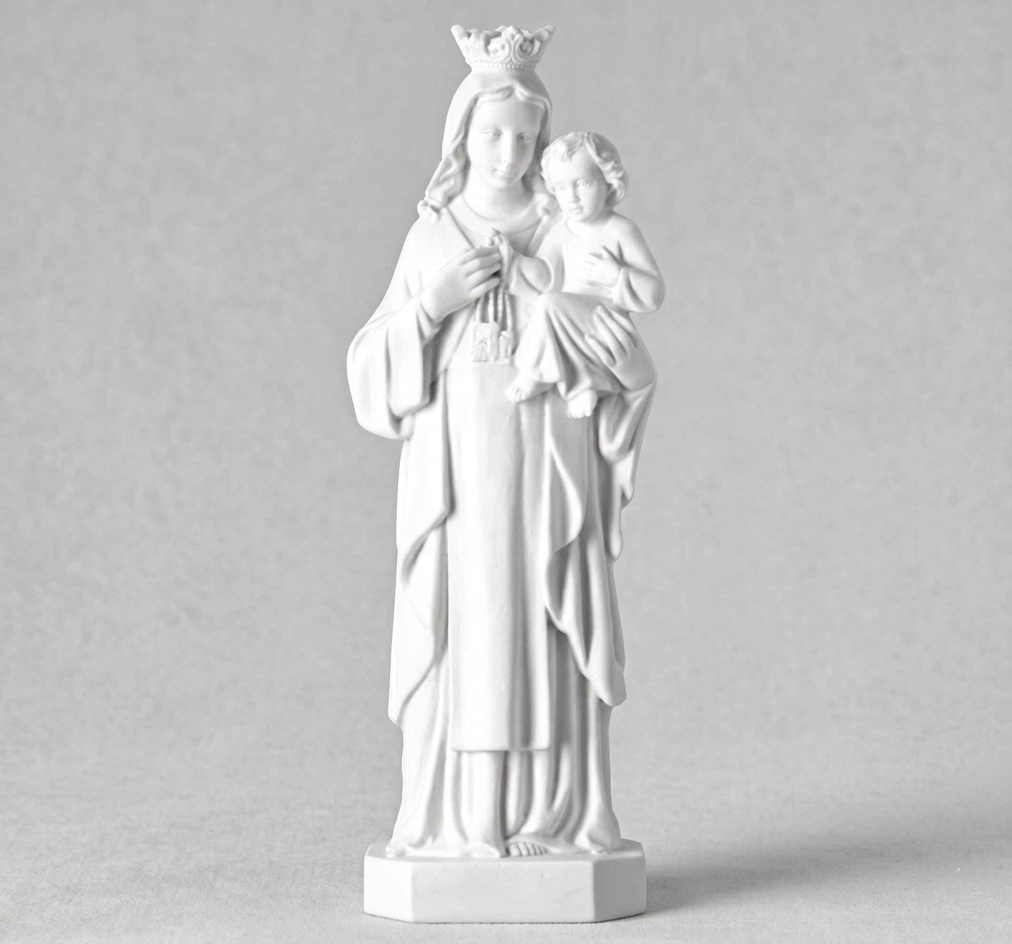 Impresionante Virgen del Carmen Marmolina 65 cm Lápidas