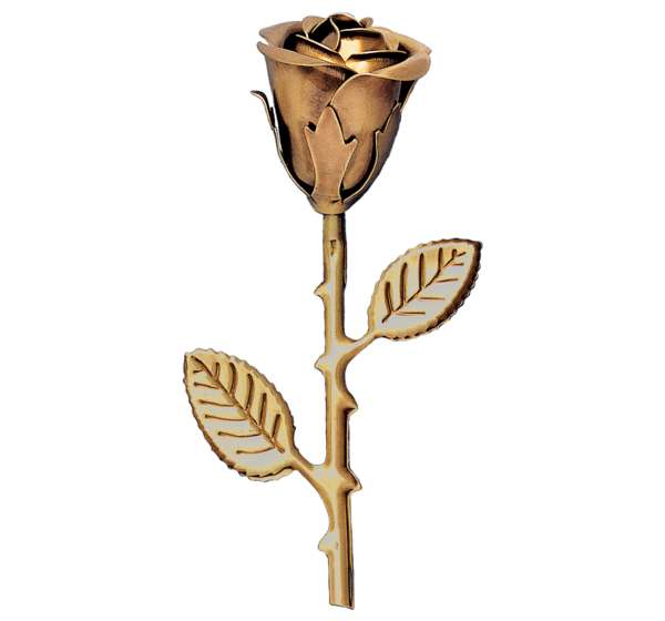 Rosa en Latón de 15 cm. para Decoración de Lápidas y Columbarios
