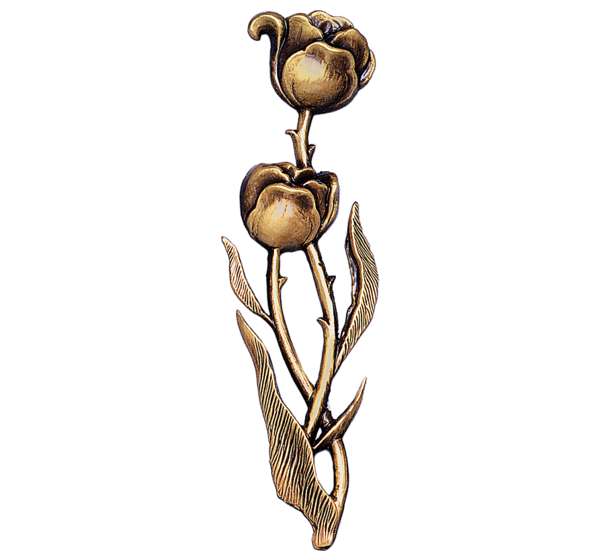 Ramillete de Rosas en Bronce de 18 cm. para Decoración de Lápidas y Columbarios