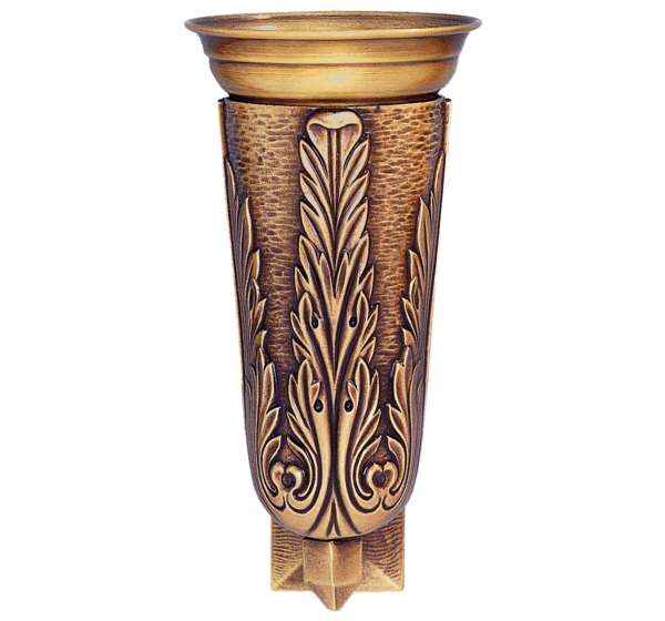Búcaro de Bronce de 18 cm con Vaso Extraíble Acanto