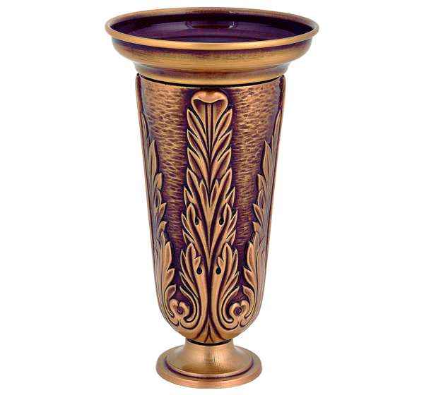 Búcaro de Bronce de 18 cm con Vaso Extraíble Acanto