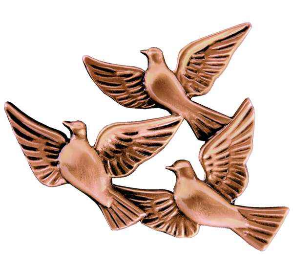 Vuelo de Palomas en Bronce de 15 cm para Lápidas y Columbarios