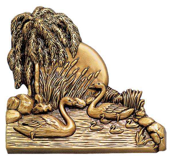 Cisnes en Bronce de 17 cm para Decoración de Lápidas y Columbarios