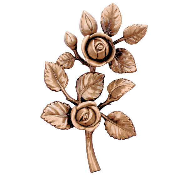 Ramo de Rosas en Bronce de 18 cm. para Decoración de Lápidas