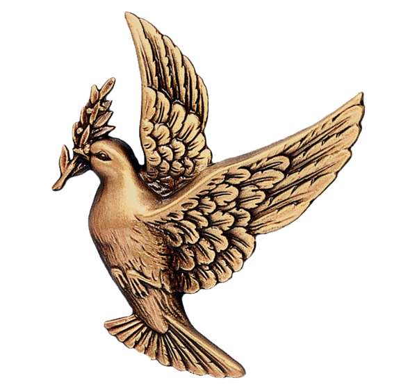 Paloma de la Paz en Bronce de 7,5 - 14 y 20 cm para Decoración de Lápidas y Columbarios