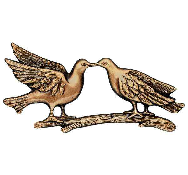 Pareja de Palomas en Bronce de 18 cm para Lápidas y Columbarios
