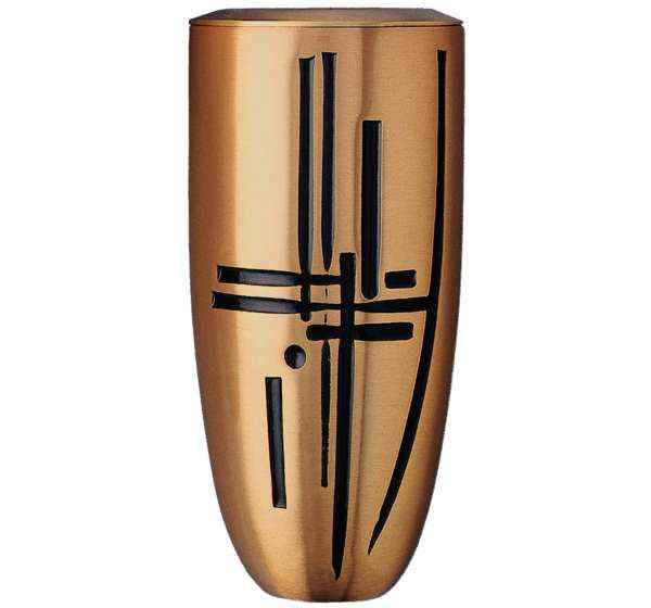 Jarrón Funerario de Vanguardia Cruz Estilizada 18 cm