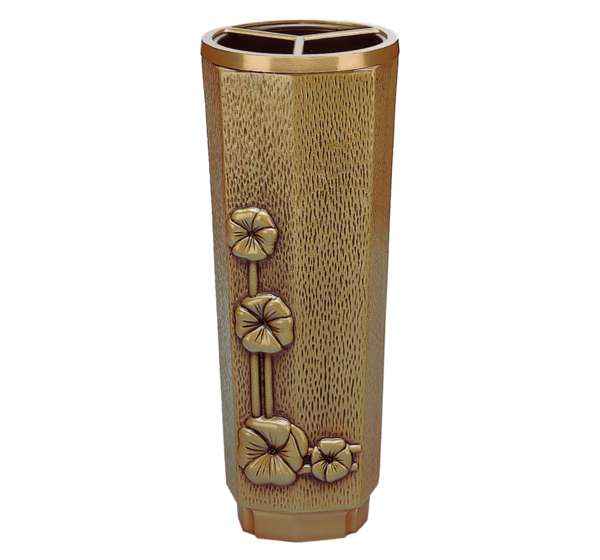 Jarrón de Bronce para Flores 25 cm Ideal para Lápidas y Nichos