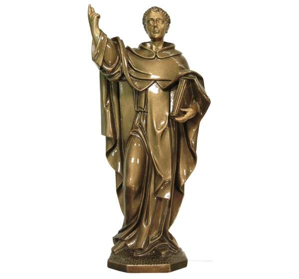 Figura religiosa de San Vicente en mármol sintético modelo MR 6066, diseñada para ornamentación de nichos, panteones y lápidas.