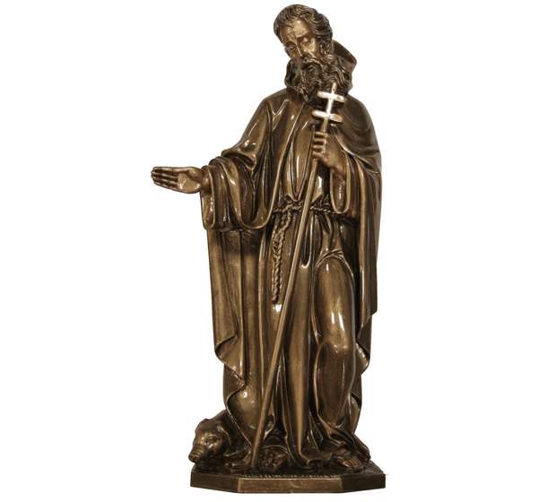 Figura de San Pedro Abad para Lápidas MR 6076 | Mármol Sintético 37 cm