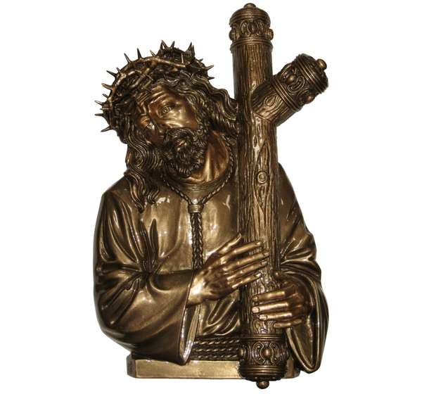 Cristo del Gran Poder en Marmolina de 39 cm para Decoración de Lápidas