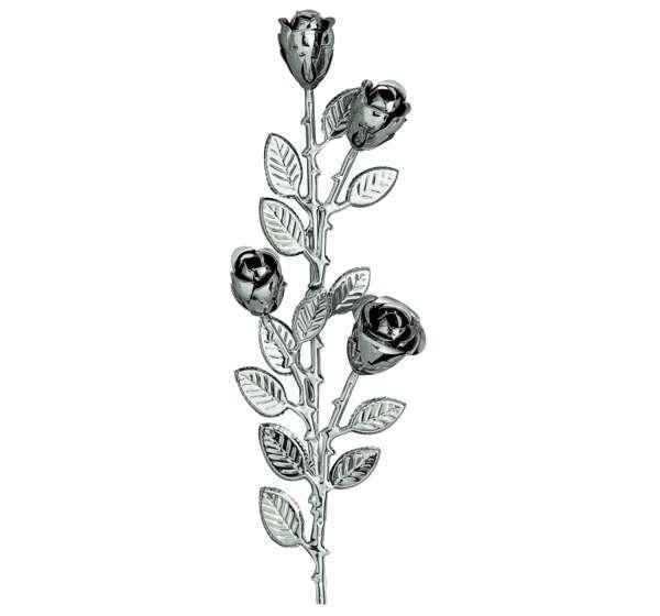 Ramo de Rosas en Acero Inoxidable de 36 cm. para Decoración de Lápidas