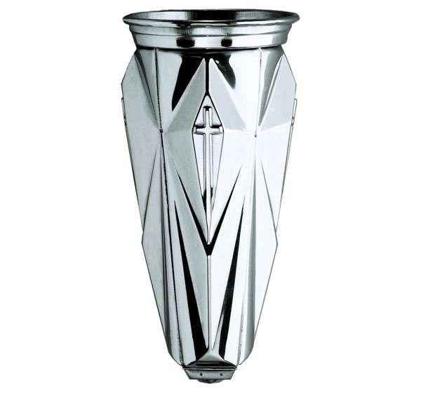 Jarrón Art Decó con Cruz de Acero Inox 19 cm Lápidas