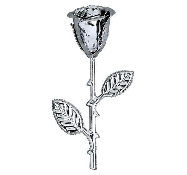 Rosa de Acero Inoxidable de 15 cm. para Decoración de Lápidas y Columbarios