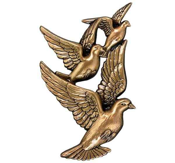 Vuelo de Palomas en Bonce de 15 cm para Decoración de Lápidas y Columbarios