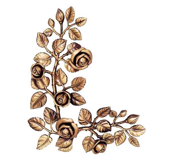 Ramo de Rosas en Bronce de 34 cm. para Decoración de Lápidas