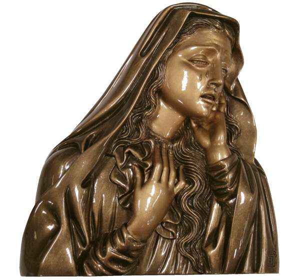Busto Perfil Dolorosa en Marmolina de 26 cm Lápidas