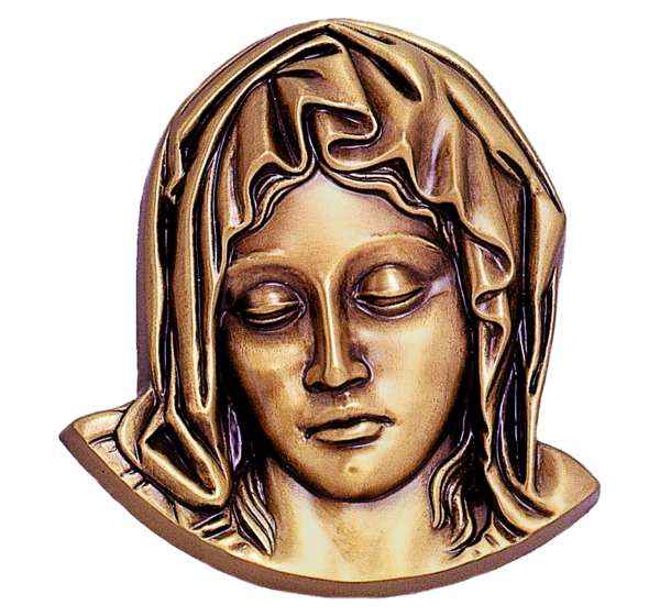 Cara de la Virgen en Bronce 12 cm para Lápidas y Columbarios