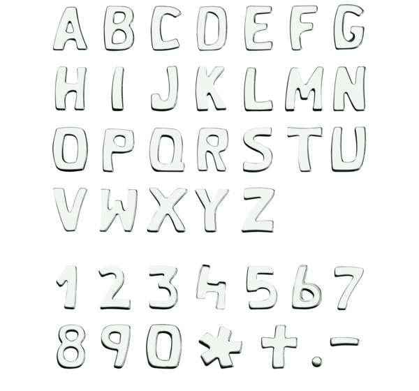 Letras Adhesivas Acero Inoxidable Lápidas en 5 cm y 3 cm | Perfectas para Exterior