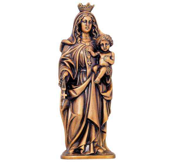 Virgen del Rosario en Bronce de 37 cm para Lápidas