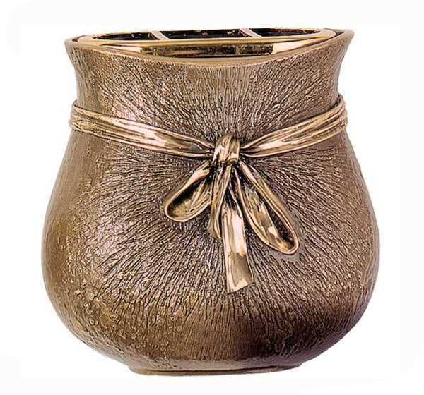 Jardinera Centro de Bronce Fundido Funerario para Flores 18 cm