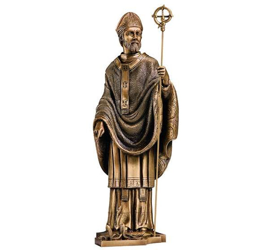 60 cm. Bronze Sculpture of Saint Patrick / Image for Tombstones and Pantheons