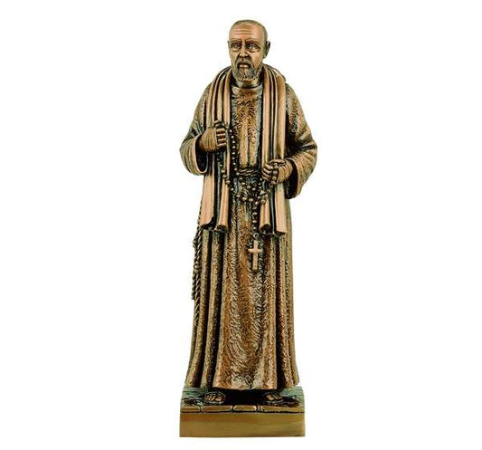 Scultura di Padre Pio da Pietrelcina in Bronzo Fuso 39 y 60 cm. / immagine per lapidi e pantheon