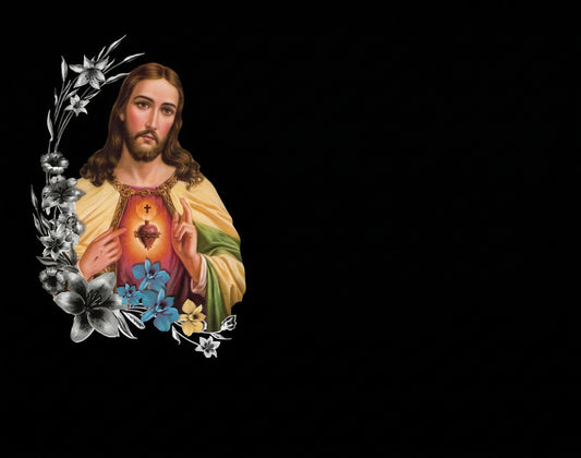 "Lápidas personalizadas con el grabado del Sagrado Corazón de Jesús. Arte sacro de alta fidelidad en granito negro con tecnología láser HD. 50 años de garantía y respeto."