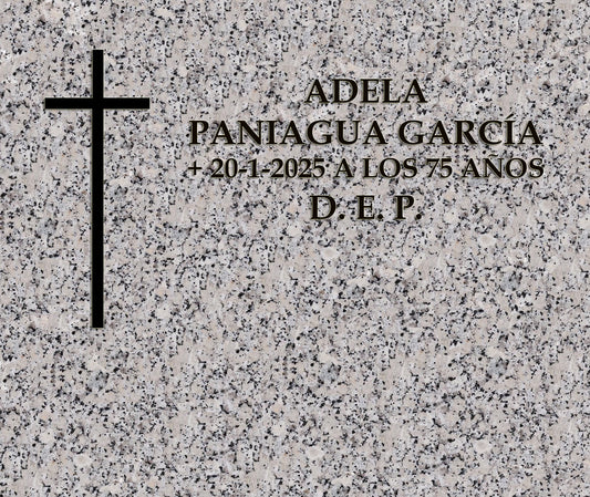 Decoración de lápidas de nicho con cruz e inscripción grabada. Trabajo artesanal en Madrid, materiales duraderos y acabado profesional. Presupuesto rápido.