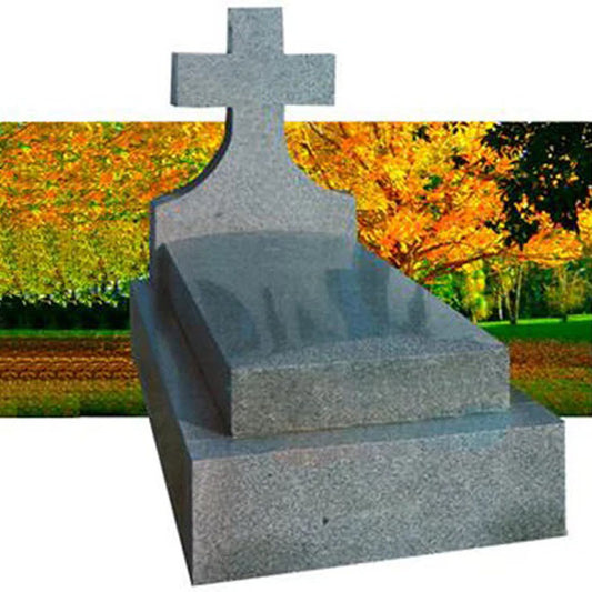 Lápida Modelo Tipo A en Granito Gris Quintana de 20 cm. | Ref. LA 150