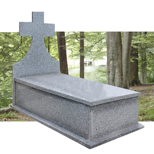 Lápida Modelo Tipo A en Granito gris Quintana de 5 cm | Ref. LA 152 Madrid