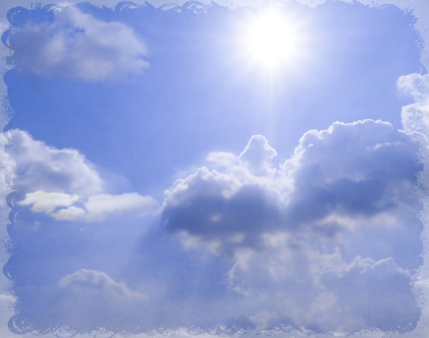 Lápida con imagen de cielo con nubes y luz solar filtrada, diseño emotivo que simboliza paz, esperanza y recuerdo eterno
