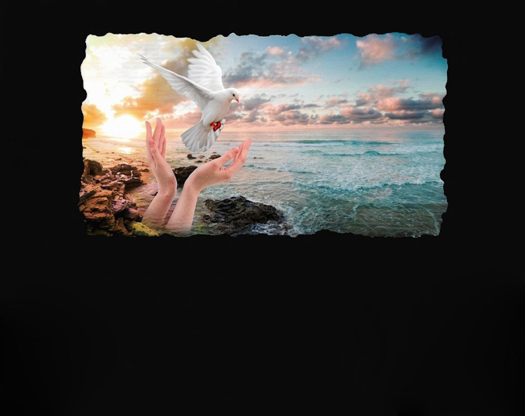 Lápida de Nicho en Granito Premium – Fotografía Digital Impresa de Alta Definición con Cristal de Protección con la imagen de Paloma Libre – Diseño Personalizado Ref. MP QUARZO 2