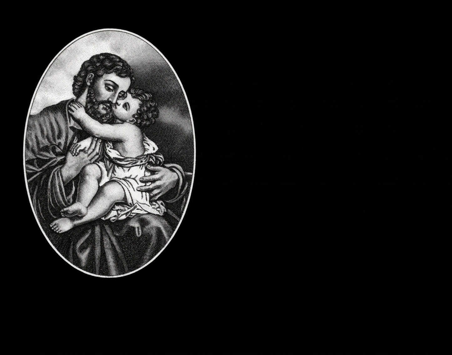 "Lápidas personalizadas con el grabado de San José. Arte sacro de alta fidelidad en granito negro con tecnología láser HD. 50 años de garantía y respeto."