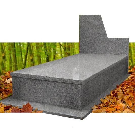 Lápida Modelo Tipo L en Granito gris Quintana de 5 cm | Ref. LA 030 Madrid