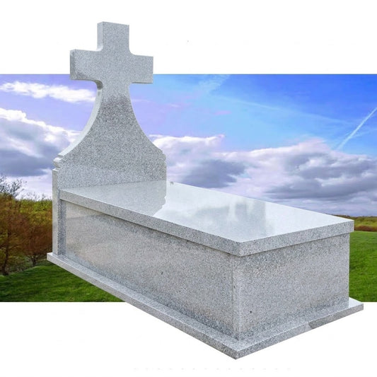 Lápida Modelo Toledo en Granito Gris Quintana de 8 cm | Ref. LA 229 Madrid