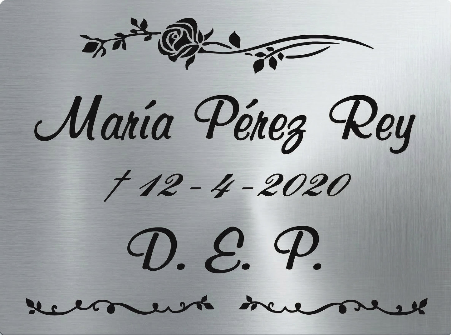 Placa de Aluminio GRECAS FLORALES con Grabado Incluido 