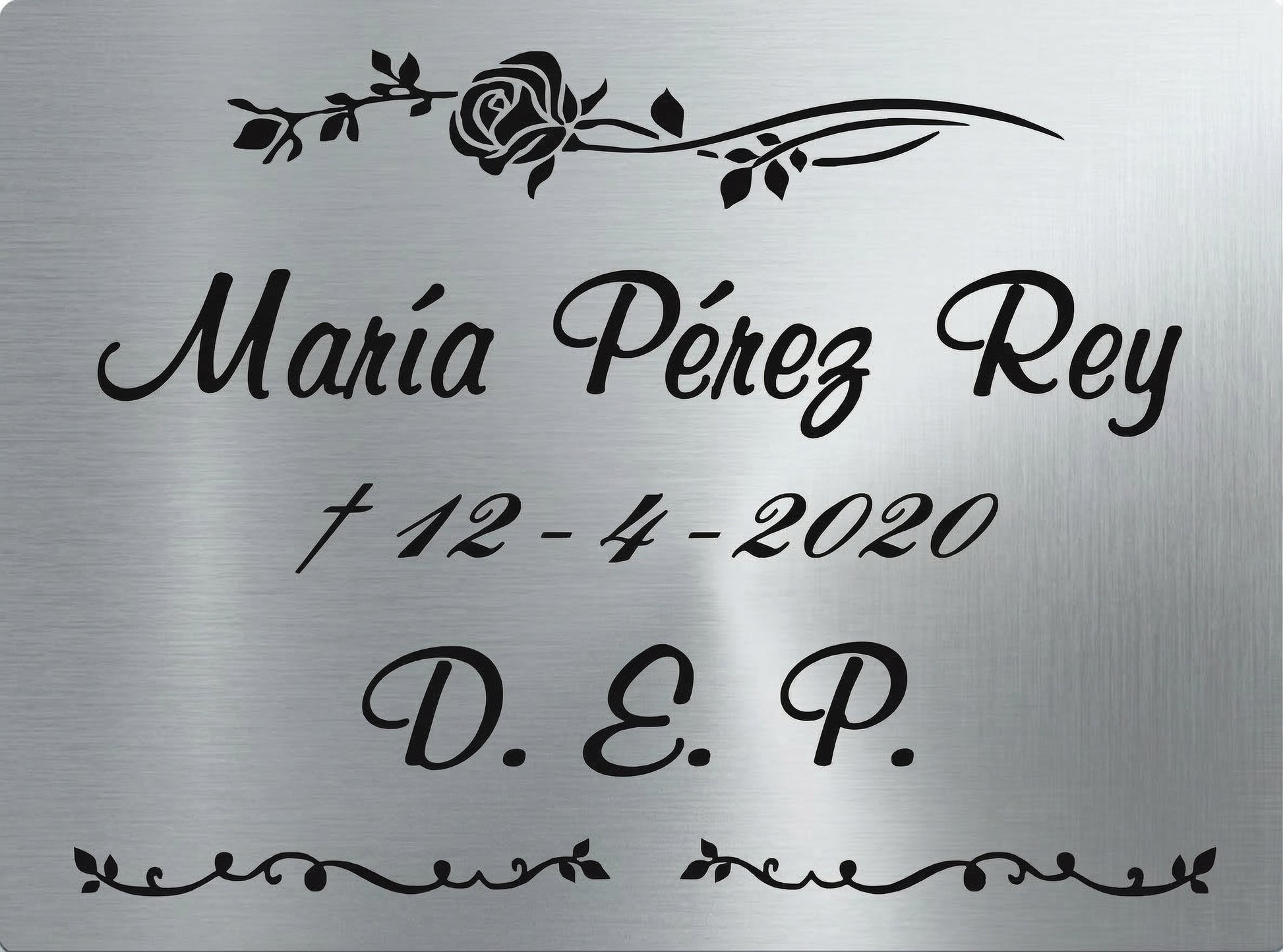 Placa de Aluminio GRECAS FLORALES con Grabado Incluido 