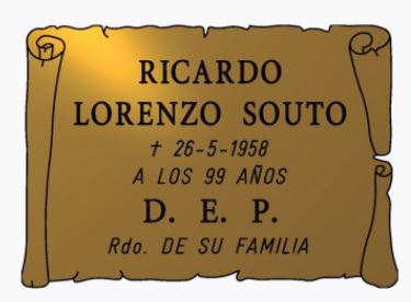 Placa de Aluminio PERGAMINO con Grabado Incluido / Envío nacional 