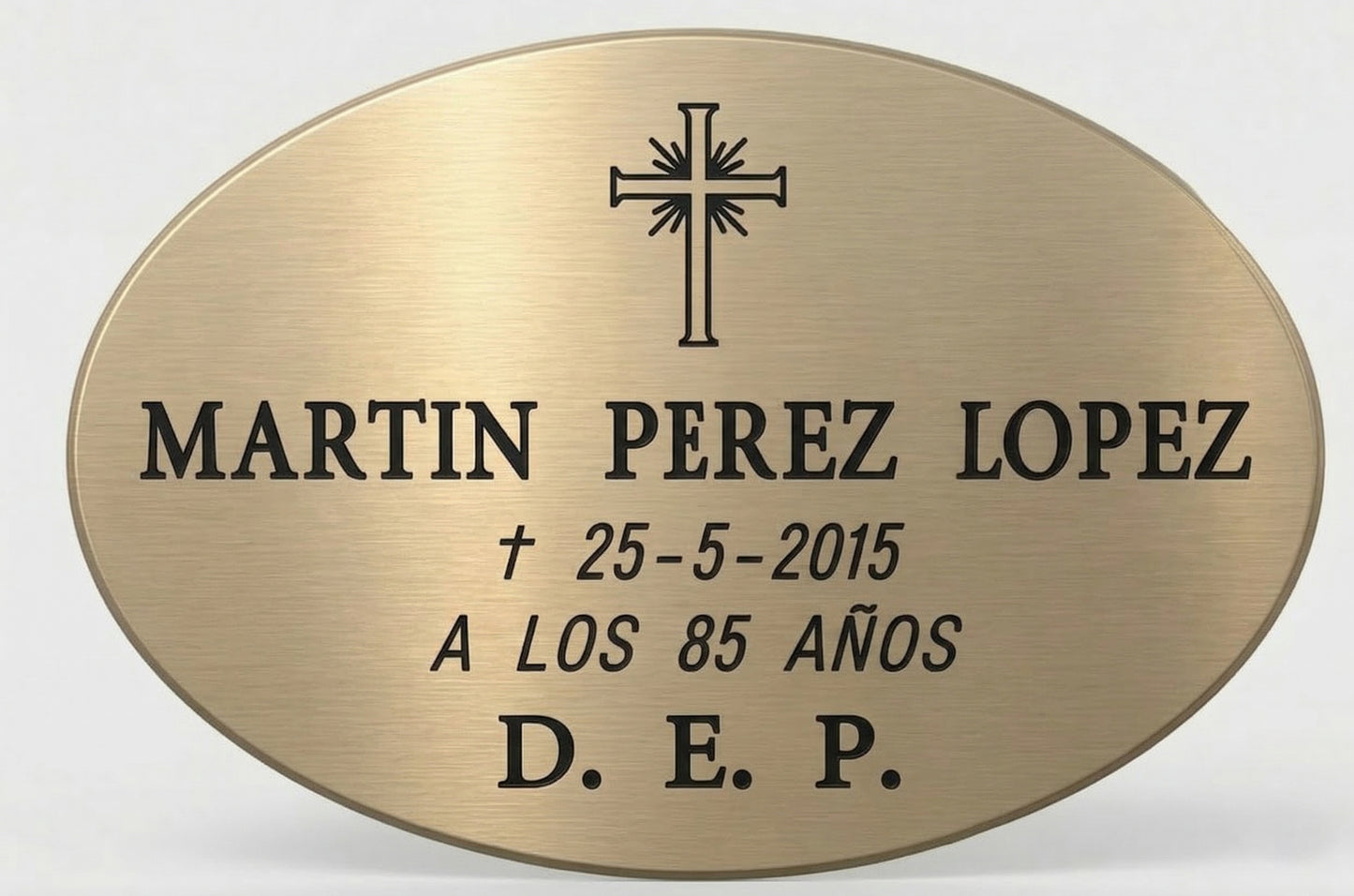 Placas de aluminio champán Ovales con acabados premium – Grabado profesional