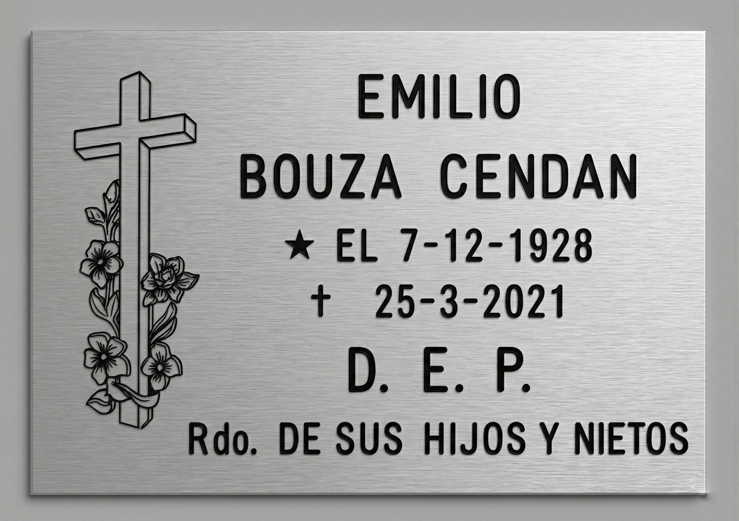 Placas de aluminio  cruz rosas con acabados premium aluminio brillo