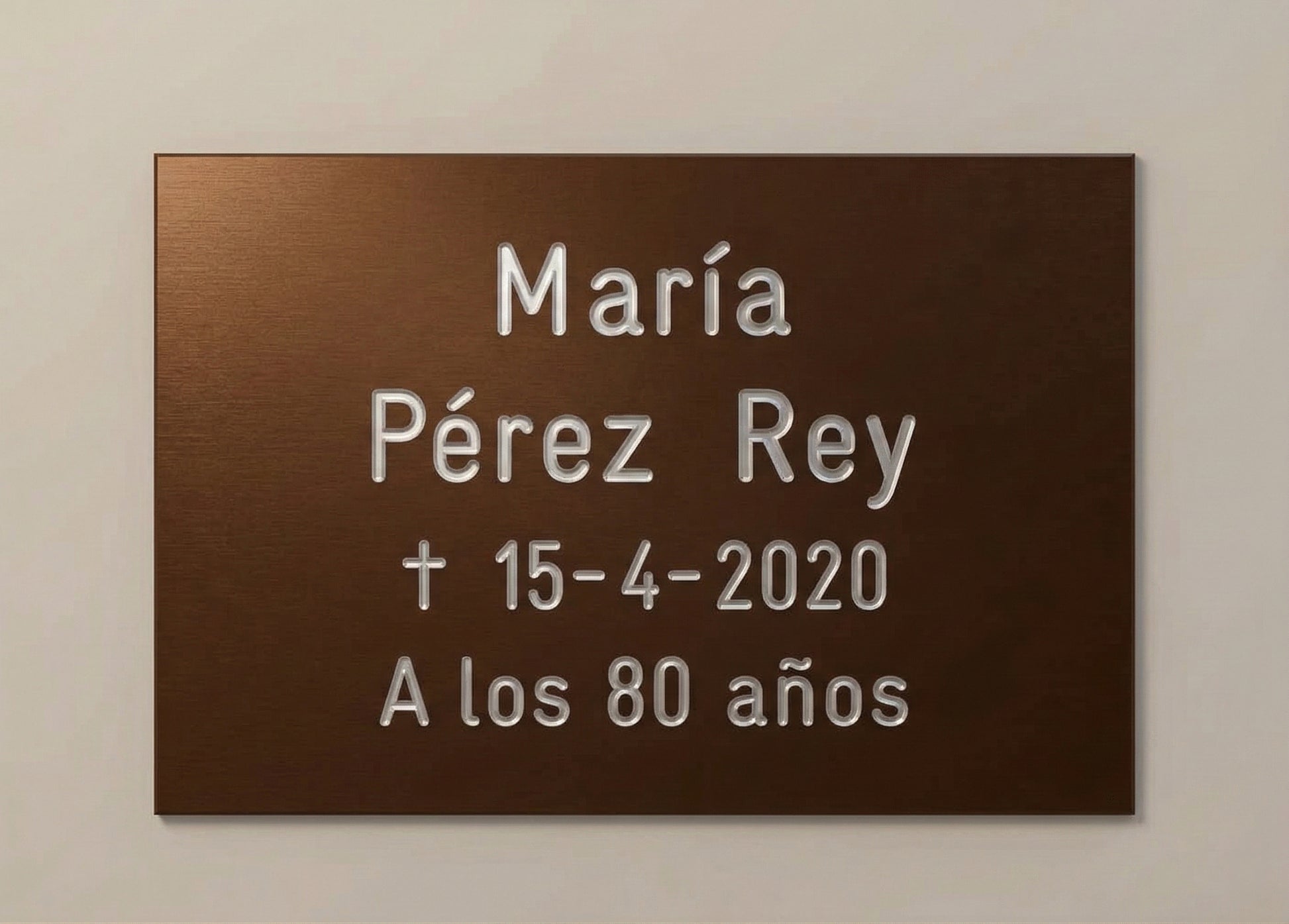 Placas de aluminio de 12x8 cm con acabados premium bronce viejo
