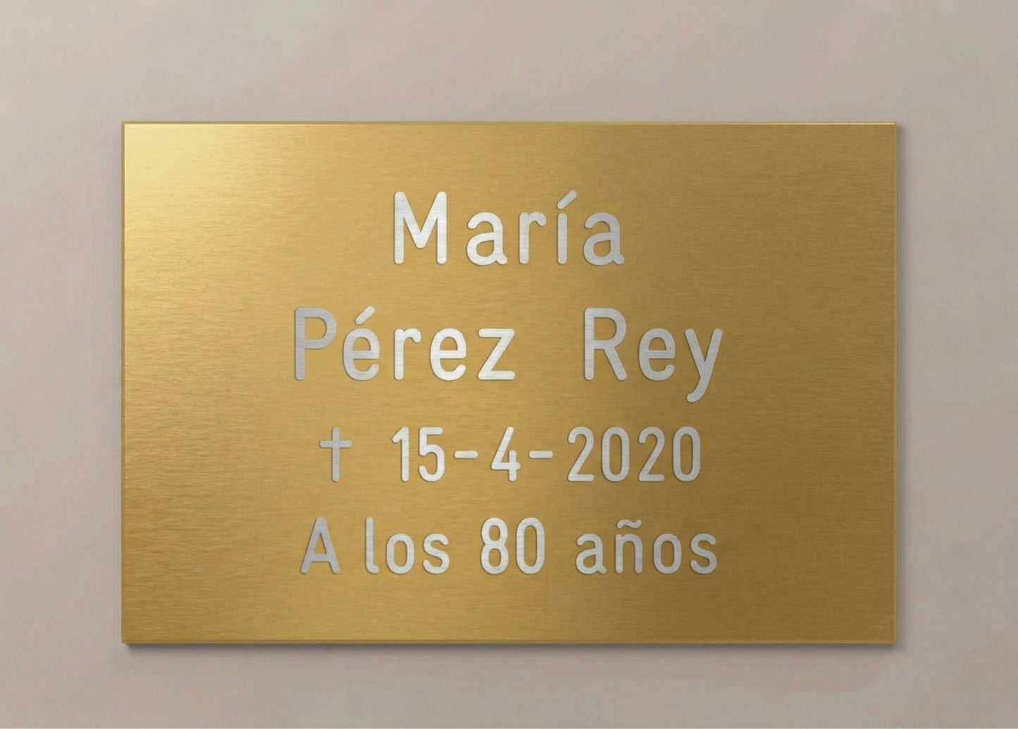 Placas de aluminio de 12x8 cm con acabados premium dorado brillo