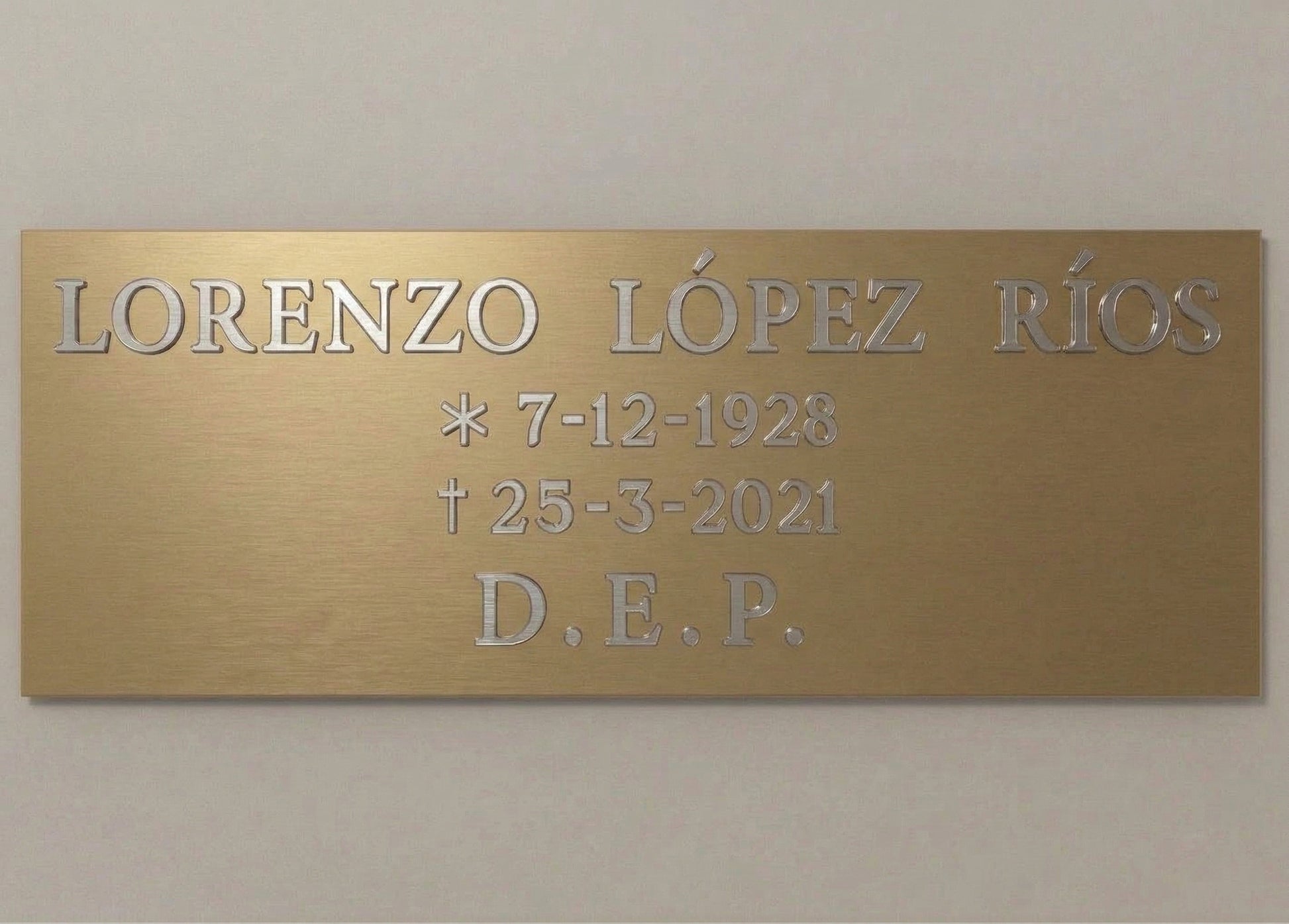 Placas de aluminio de 17,5x6,5 cm con acabados premium champán mate