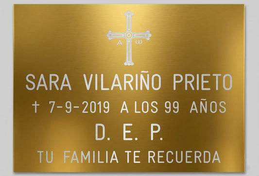 Placas de aluminio dorado brillo ASTURIAS con acabados premium