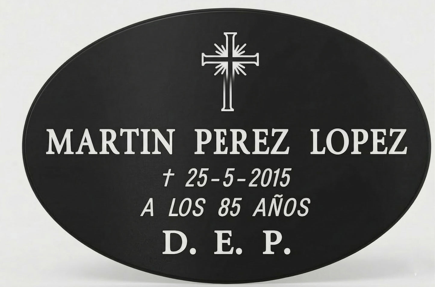 Placas de aluminio negro Ovales con acabados premium – Grabado profesional